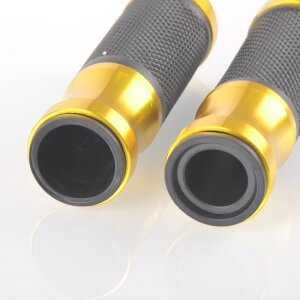 Arlows CNC handlebar grips, Gold / Black, 120 mm – pair