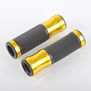 Arlows CNC handlebar grips, Gold / Black, 120 mm – pair