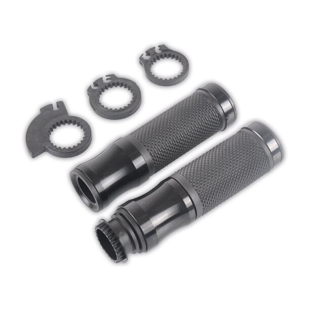 Arlows CNC Deluxe handlebar grips, Black, 120 mm – pair