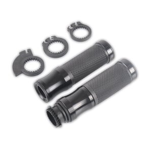 Arlows CNC Deluxe handlebar grips, Black, 120 mm – pair