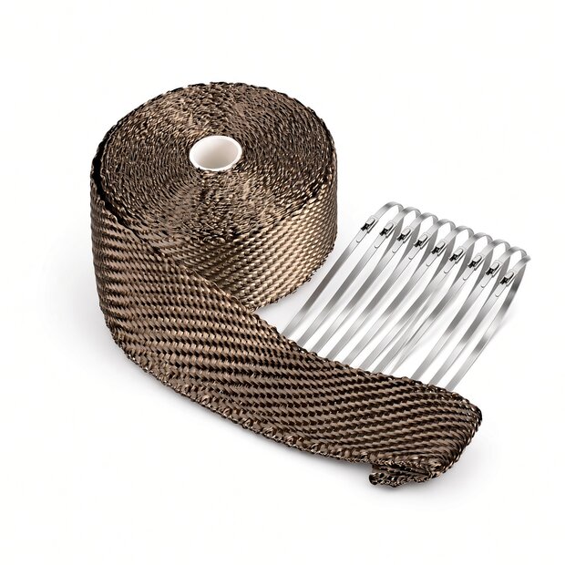 Arlows 30m Titan Heat Wrap (Width: 25mm) + 10 V2A Zip Tie...