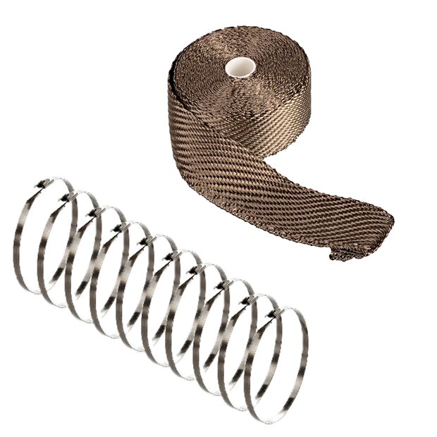 Arlows 4,5m Titan Heat Wrap (Width: 50mm ) + 10 V2A Zip...