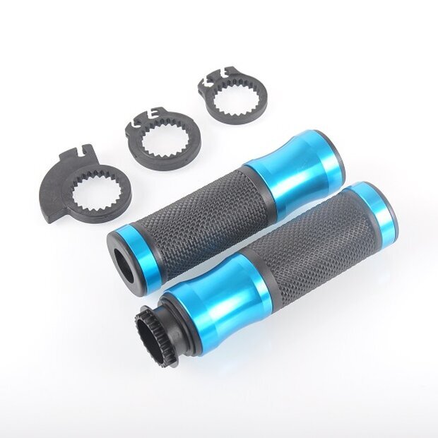Arlows Universal DELUXE CNC rubber grips color light blue black