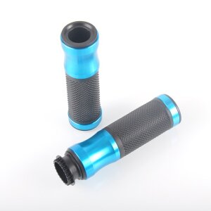 Arlows CNC Deluxe handlebar grips, Light blue / Black, 120 mm – pair