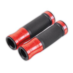 Arlows CNC handlebar grips, Red / Black, 120 mm – pair