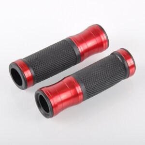 Arlows CNC handlebar grips, Red / Black, 120 mm – pair