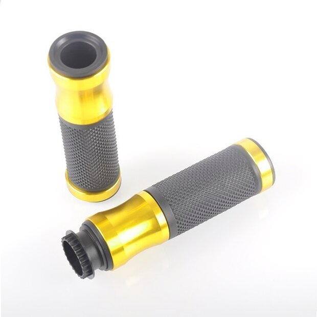 Arlows Universal DELUXE CNC Grips Rubber Grips Color Gold Black