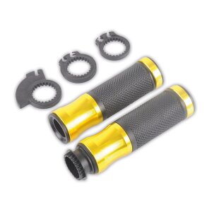Arlows CNC Deluxe handlebar grips, Gold / Black, 120 mm – pair