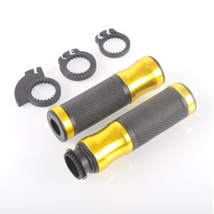 Arlows CNC Deluxe handlebar grips, Gold / Black, 120 mm – pair