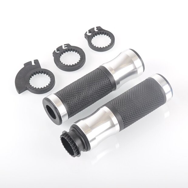 Arlows Universal DELUXE CNC grips rubber grips color silver black