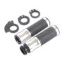 Arlows CNC Deluxe handlebar grips, silver / Black, 120 mm – pair