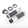 Arlows CNC Deluxe handlebar grips, silver / Black, 120 mm – pair