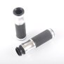 Arlows CNC Deluxe handlebar grips, silver / Black, 120 mm – pair