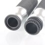 Arlows CNC Deluxe handlebar grips, silver / Black, 120 mm – pair