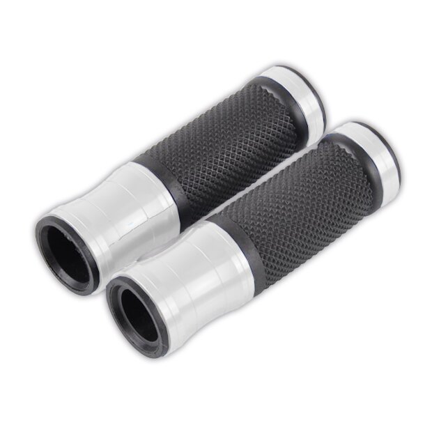 Arlows CNC handlebar grips, Silver, 120 mm – pair
