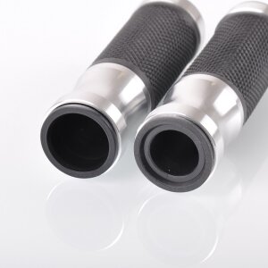 Arlows CNC handlebar grips, Silver, 120 mm – pair