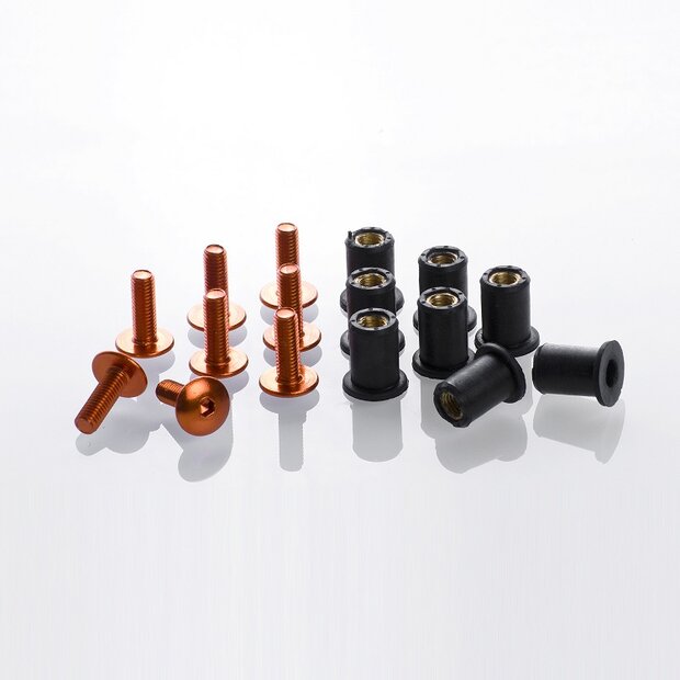 Arlows orange anodized aluminium cladding screws M5 x 15mm