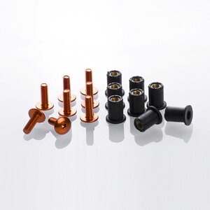 Arlows orange anodized aluminium cladding screws M5 x 15mm