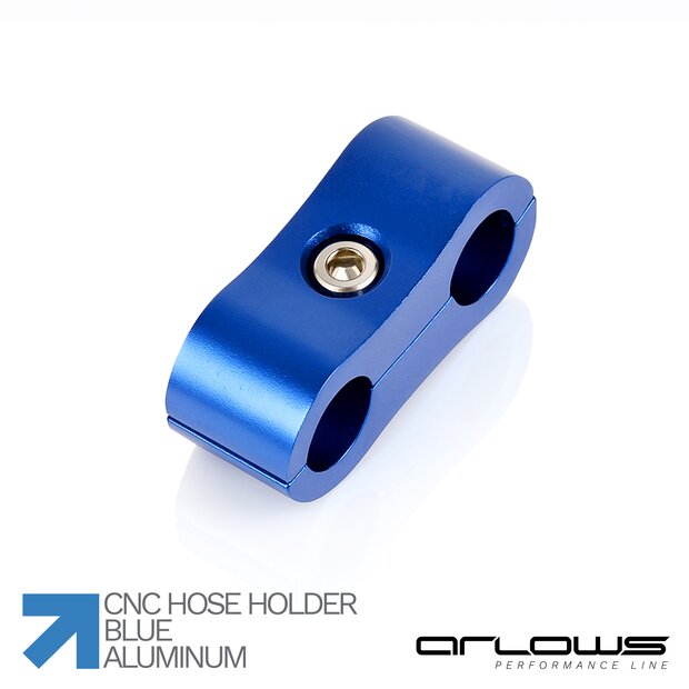 Arlows Dash 6 aluminium twin hose clamp ( 14,30mm / blue )