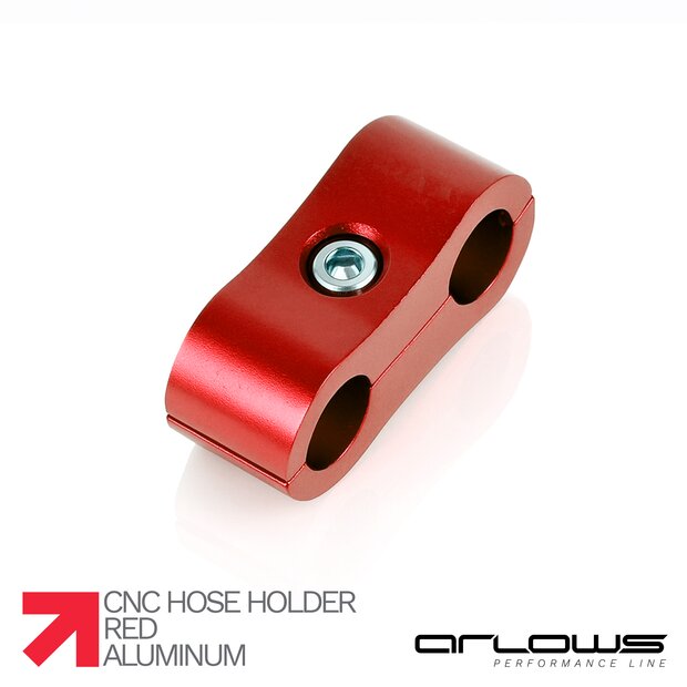 Arlows Dash 4 aluminium twin hose clamp ( 11,40mm / red )