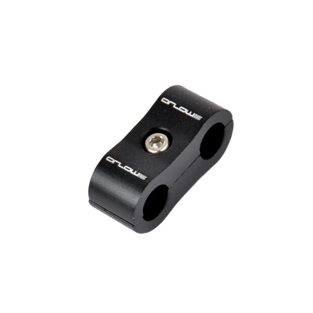 Arlows Dash 4 aluminium twin hose clamp ( 11,40mm / black )