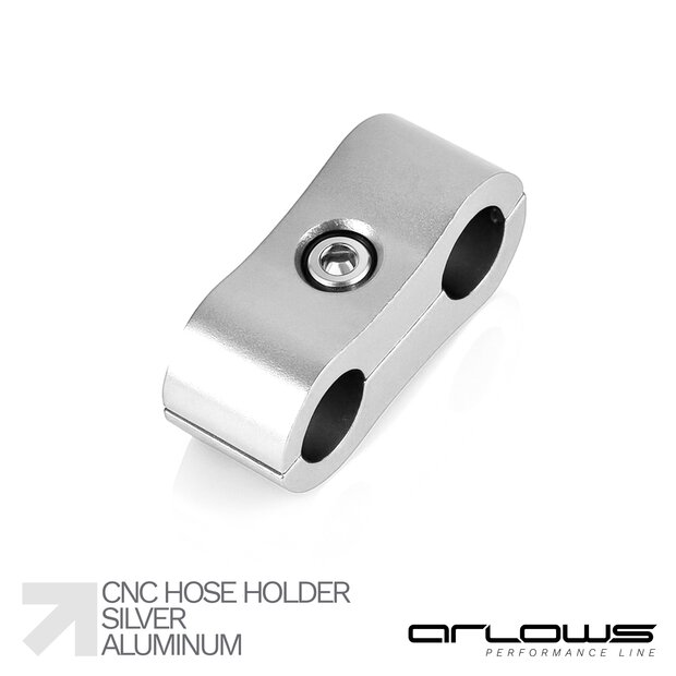 Arlows Dash 4 aluminium twin hose clamp ( 11,40mm / silver )