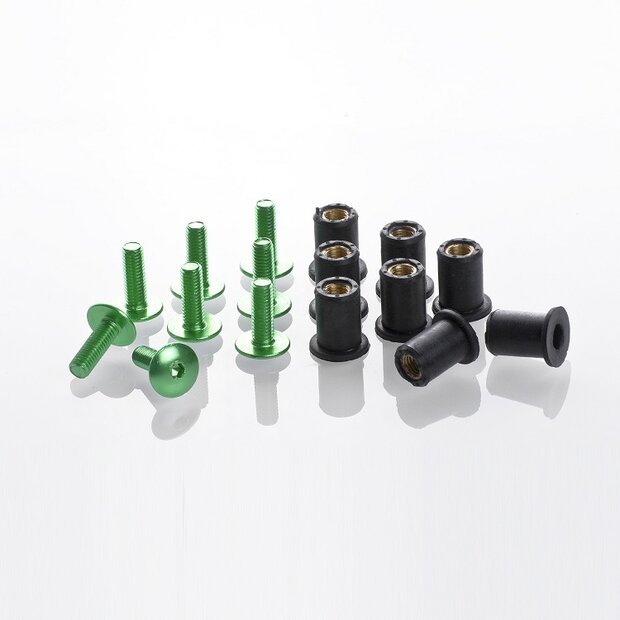 Arlows green anodized aluminium cladding screws M5 x 15mm