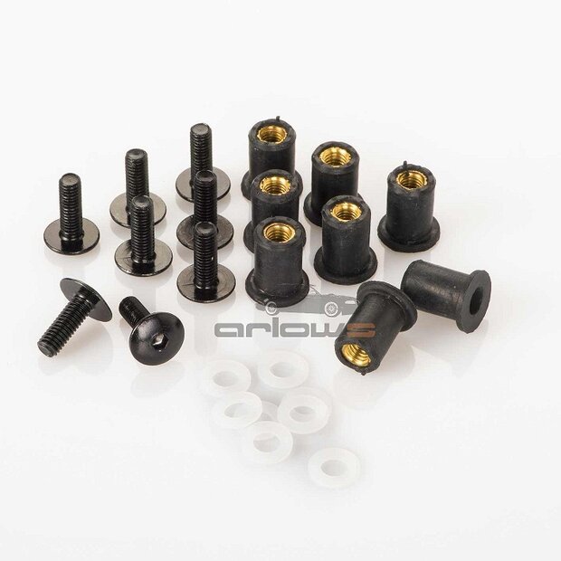Arlows black anodized aluminium cladding screws M5 x 15mm