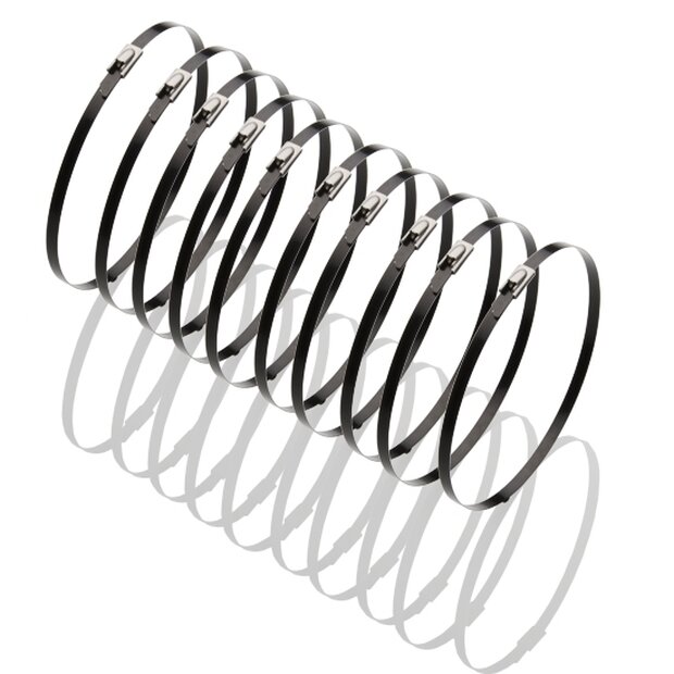 Arlows Zip Tie V2A Black coated (Length: 250mm /...