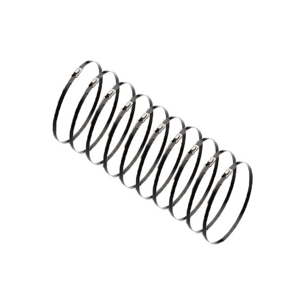 Arlows Zip Tie V2A Black coated (Length: 250mm / Quantity: 10 Pieces)