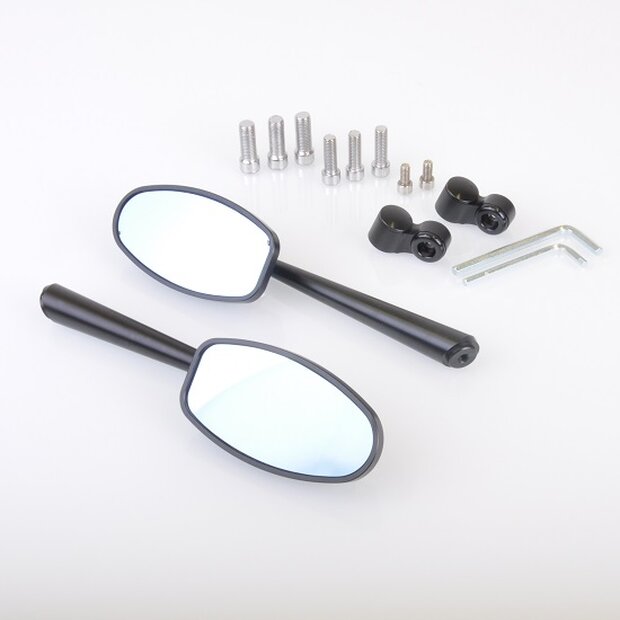 Arlows CNC naked bike mirror black OVAL LANG