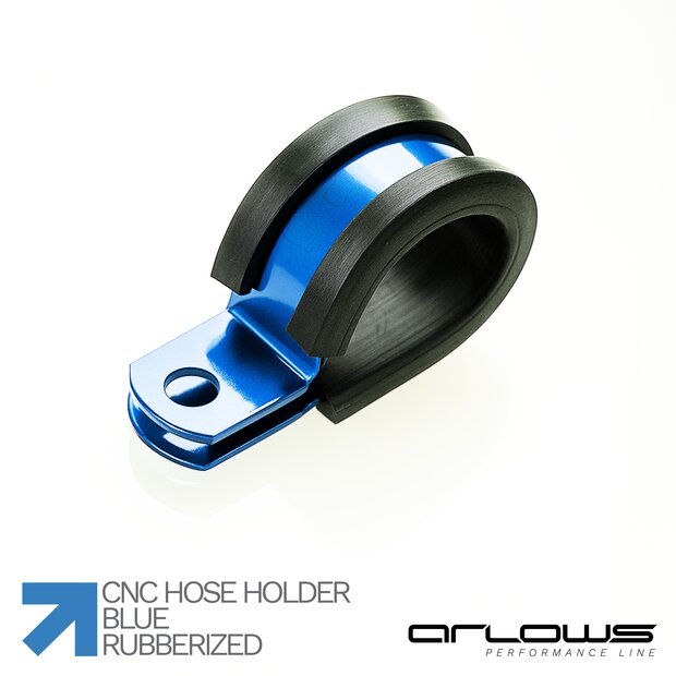 Arlows Aluminium Schlauchhalter � 25mm ( Blau, gummiert )