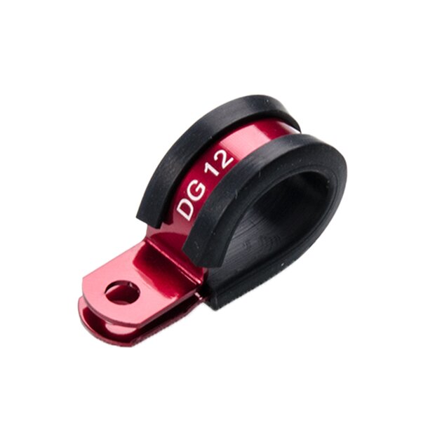 Arlows Aluminium Hose Clamp Dash 3 /  6,35mm (Rot/rubber)