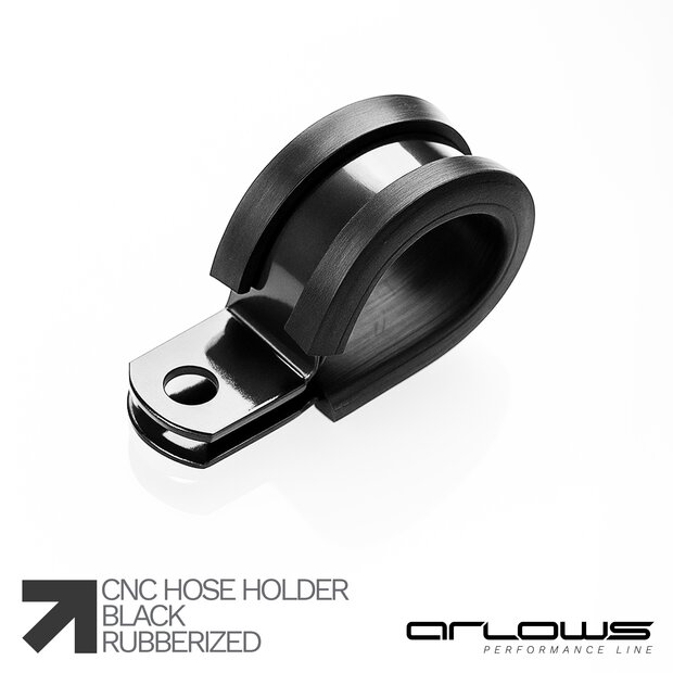 Arlows Aluminium Hose Clamp Dash 8 / �15,80mm (Black/rubber)
