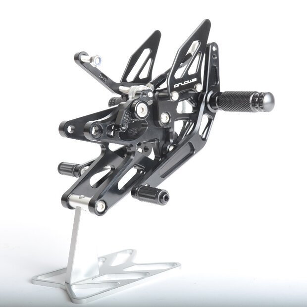 Arlows Racing footrest system Yamaha YZF 1000 R1 RN12 2004-2006 Black