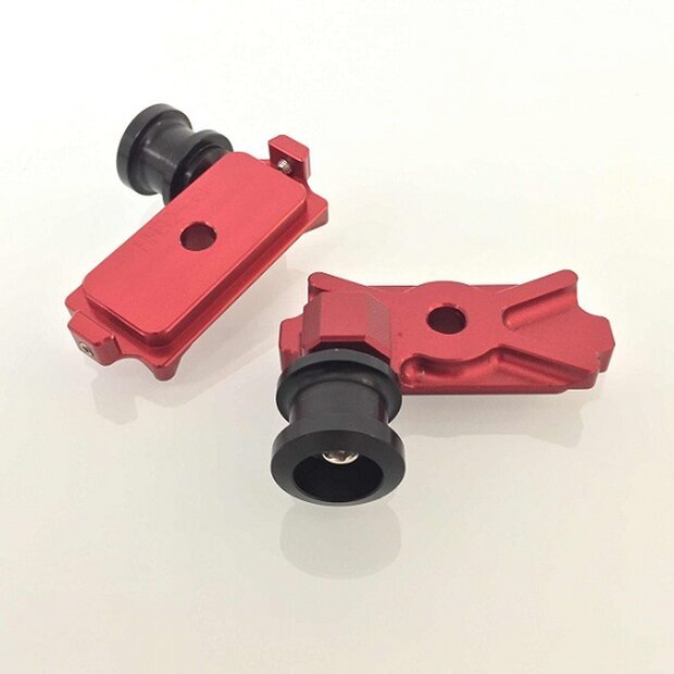 Arlows Stand recording swingarm end cap chain tensioner Honda CBR250R 11-13 red