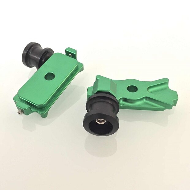 Arlows St�nderaufnahme Schwinge Endkappe Kettenspanner Kawasaki NINJA 300 13-16 Gr�n