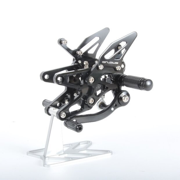 Arlows Racing Fussrastenanlage BMW S1000RR K46 HP4 K42 S1000R 2009-2014 Schwarz