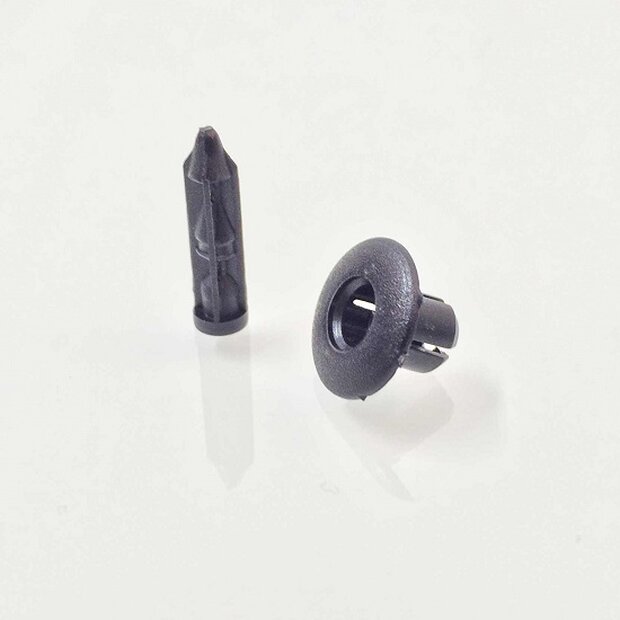 Arlows 10x Kunststoff Niete Schwarz Clip Schraube 7mm Klemmung 002