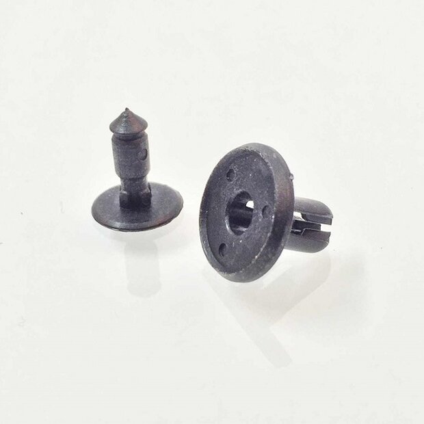 Arlows 10x Kunststoff Niete Schwarz Clip Schraube 6mm Klemmung 003