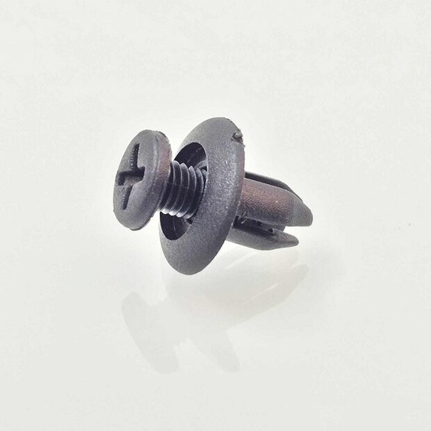 Arlows 10x plastic rivet black clip screw 7mm clamping 017