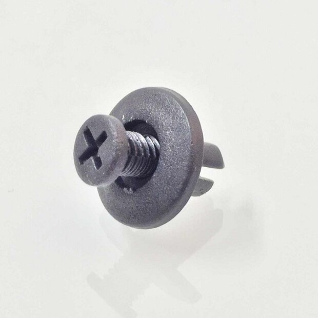 Arlows 10x plastic rivet black clip screw 8mm clamping 018