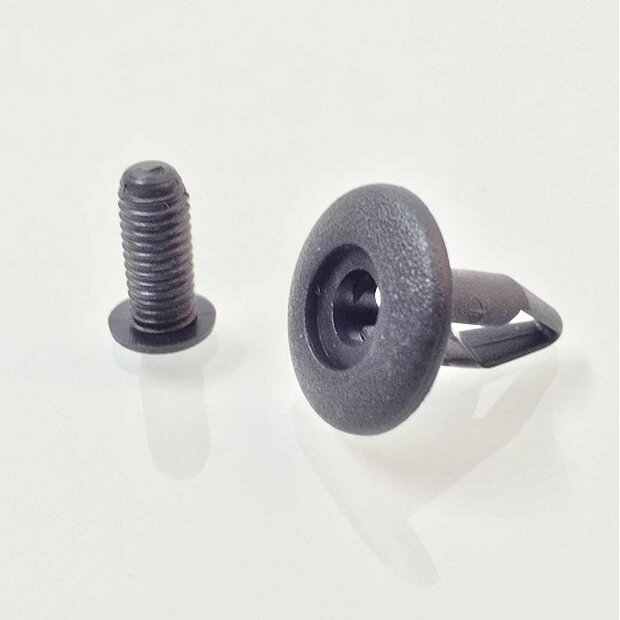 Arlows 10x Kunststoff Niete Schwarz Clip Schraube 8mm Klemmung 021