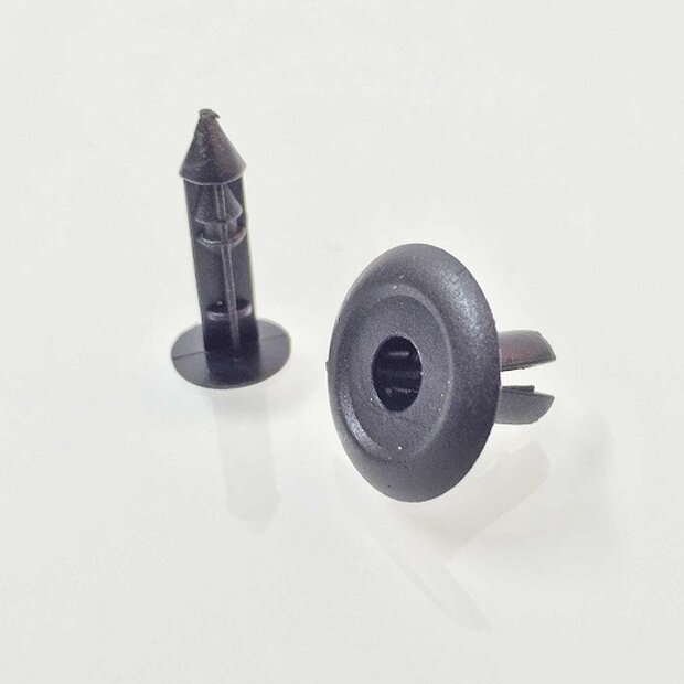 Arlows 10x Kunststoff Niete Schwarz Clip Schraube 8mm Klemmung 022