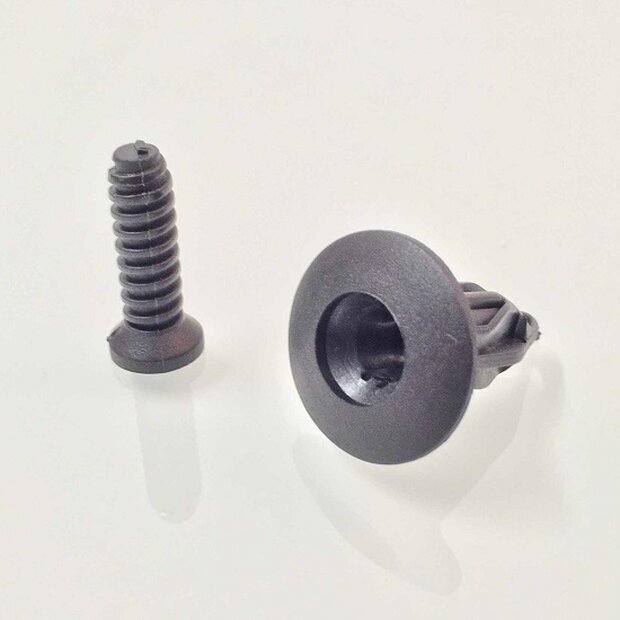 Arlows 10x Plastic Rivet Black Clip Screw 12,5mm Clamping 025