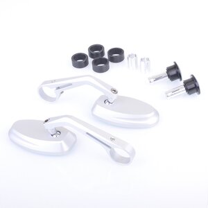 Arlows CNC Lenkerenden Spiegel SILBER OVAL Naked Bike...