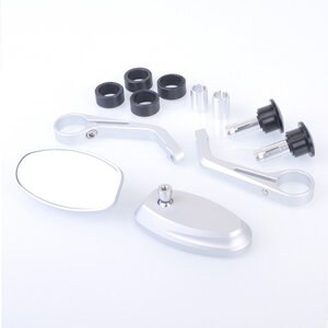 Arlows CNC Lenkerenden Spiegel SILBER OVAL Naked Bike...