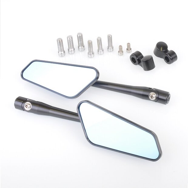 Arlows CNC Naked Bike Mirror Black Stealth