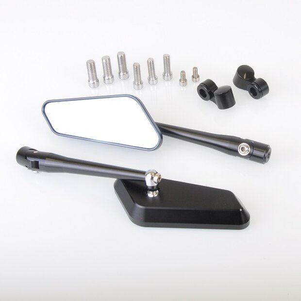 Arlows CNC Naked Bike Spiegel Schwarz Stealth