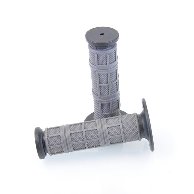 Arlows Universal MX Deluxe Grips Gray Black Supermoto Enduro Streetfighter Conversion